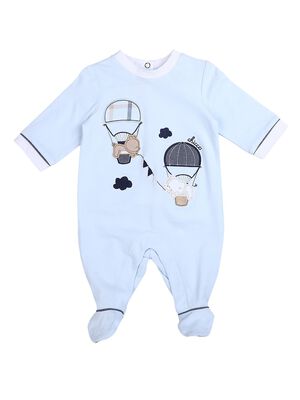 Boys Light Blue Leg Opening Baby Suit